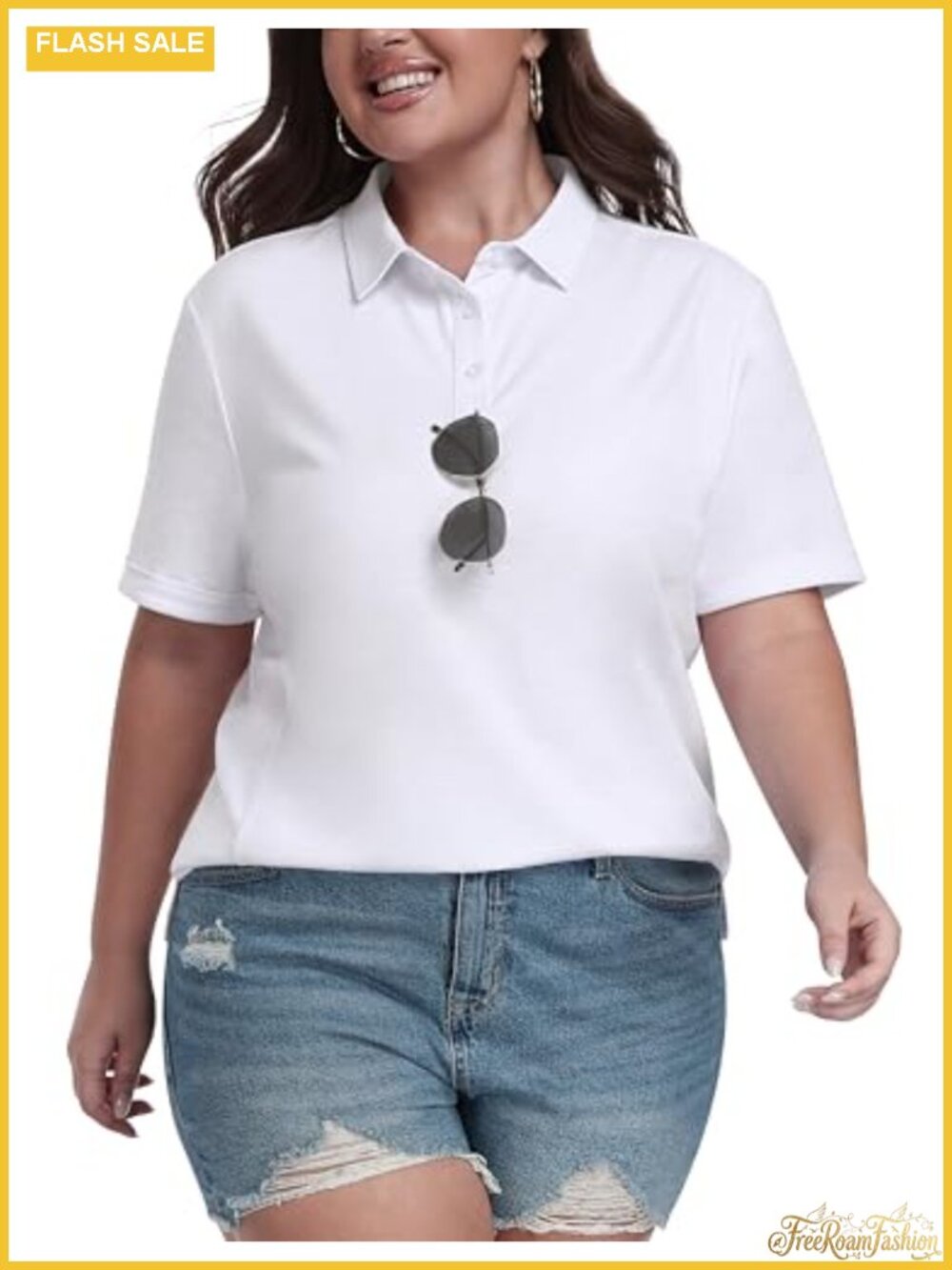 Plus Size Golf Polo Shirt Collared Short Sleeve Athletic Tennis Top